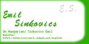 emil sinkovics business card
